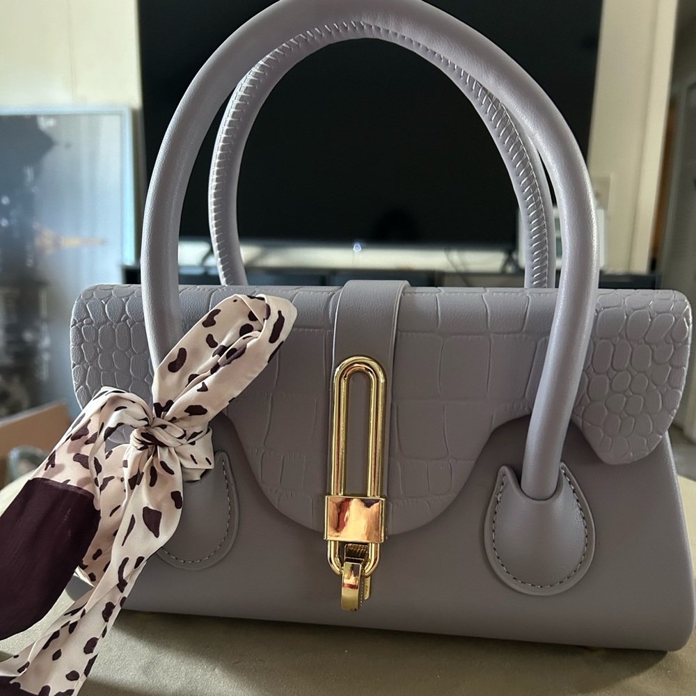 Lilac and Gold Satchel with Elegant Design